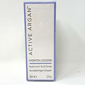 Active Argan Hydration Lockdown Hyaluronic Acid Drops Anti Aging 1 Oz New Sealed